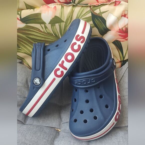 CROCS Other - Crocs Crocband Clog Kids Size 6  Iconic Comfort Shoes Navy Blue Red